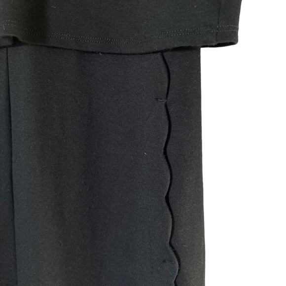 ANTHROPOLOGIE Freya Sleeveless Scalloped Trim Essential Black Jumpsuit (Size 4) - Picture 5 of 15